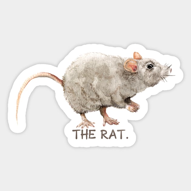 Year of the Rat Watercolor Illustration Sticker by wanderinglaur